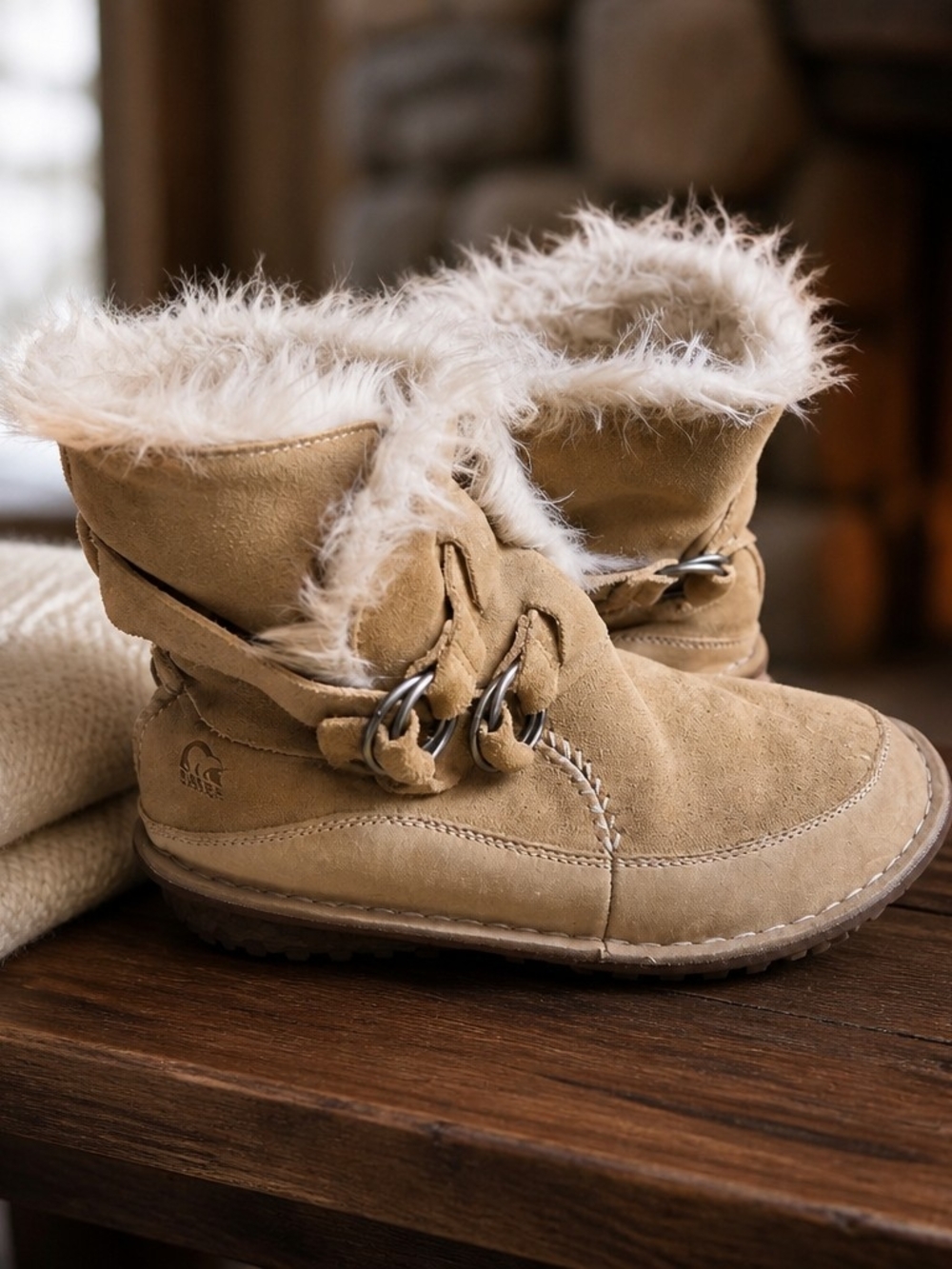 Sorel Women's Light Gray Faux Fur Lined Boots